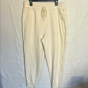 Universal Thread Cream Joggers with Elastic Waistband